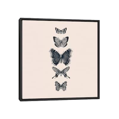 iCanvas "Inked Butterflies Beige Square" by Monika Strigel Framed Canvas Print