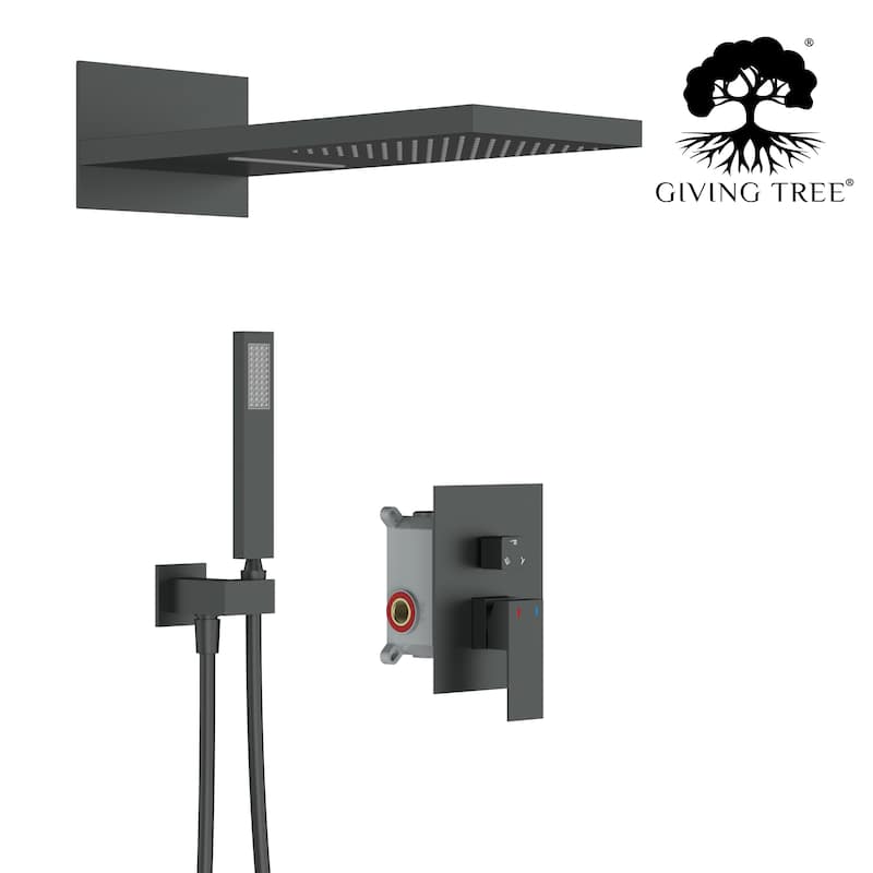 GIVINGTREE Deluxe 22" Wall Mounted Waterfall Rain Shower System (valve Included)