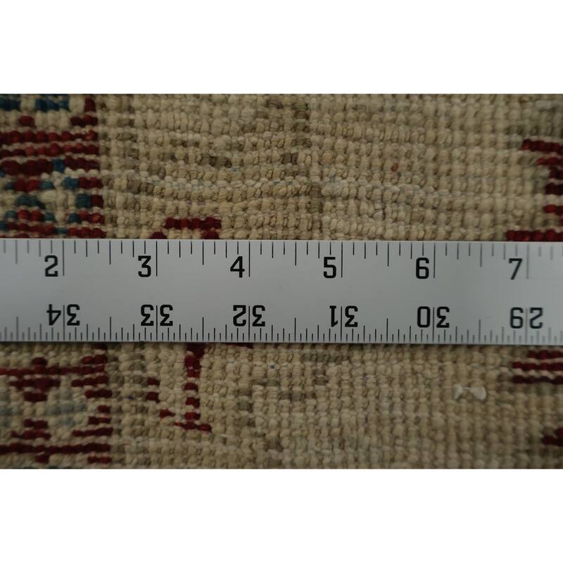 Hand Knotted Oriental 100% Wool Carpet Traditional Floral Beige & Ivories Peshawar Area Rug - 2' 7'' X 1' 8''