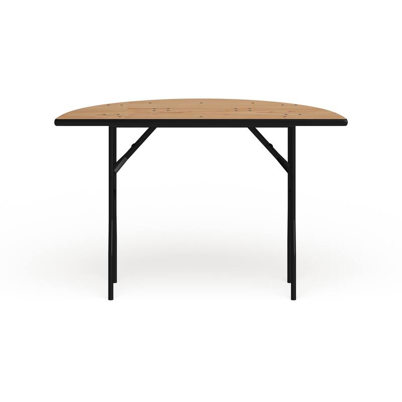48-inch Half-Round Wood Folding Banquet Table