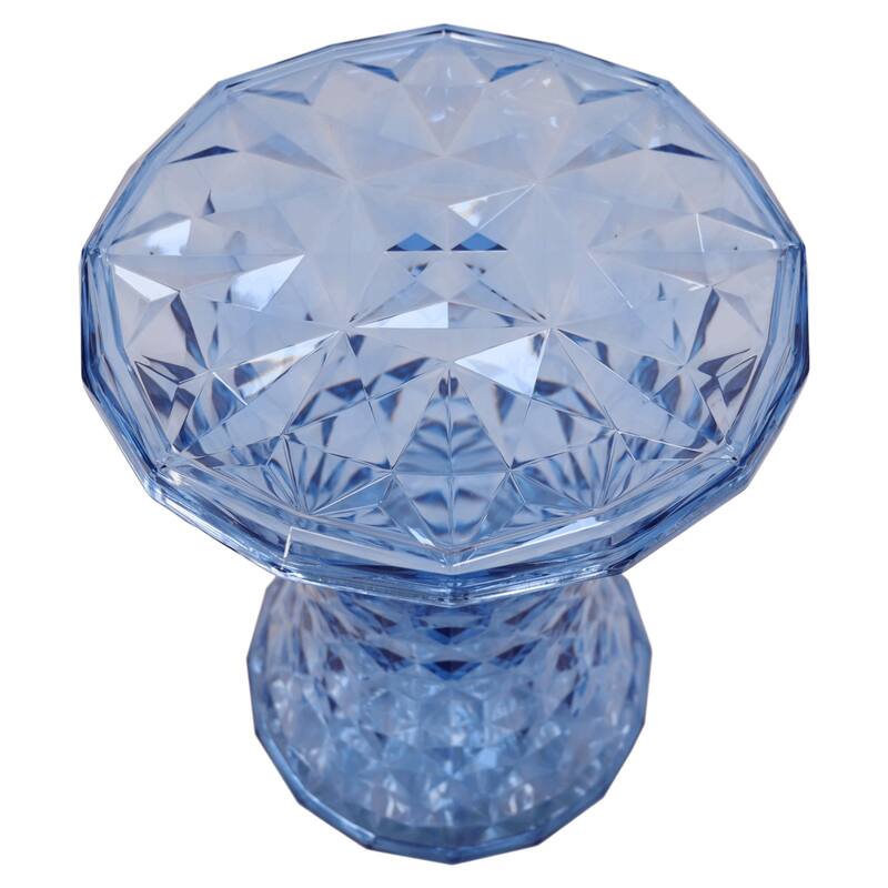 Plastic Side Table with a Diamond Pattern Design Clio Series