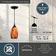 preview thumbnail 3 of 8, Milano Black Mini Pendant Ceiling Light Amber Fire Glass - 4.75-in W x 9.75-in H x 4.75-in D - 4.75-in W x 9.75-in H x 4.75-in D