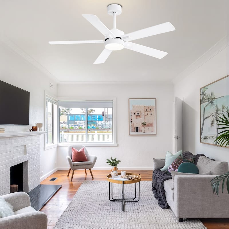 52-IN LED Ceiling Fan with Light Kit and Remote- 5 Blade