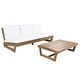 preview thumbnail 4 of 14, Christopher Knight Home - Sherwood Acacia Outdoor Patio Sofa with Coffee Table Set