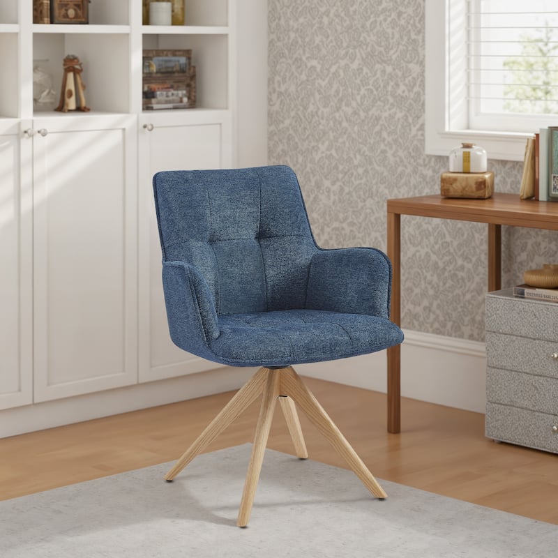 Art Leon Swivel Wood Accent Arm Chair