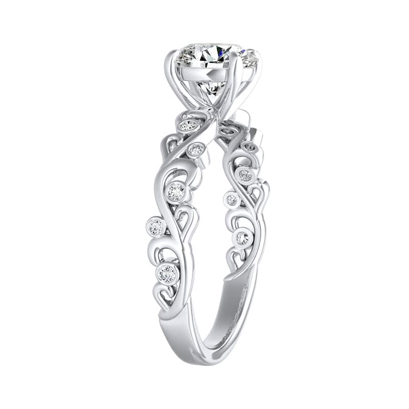 Auriya 14k Gold 1 1/2ctw Vintage Solitaire Moissanite Engagement Ring