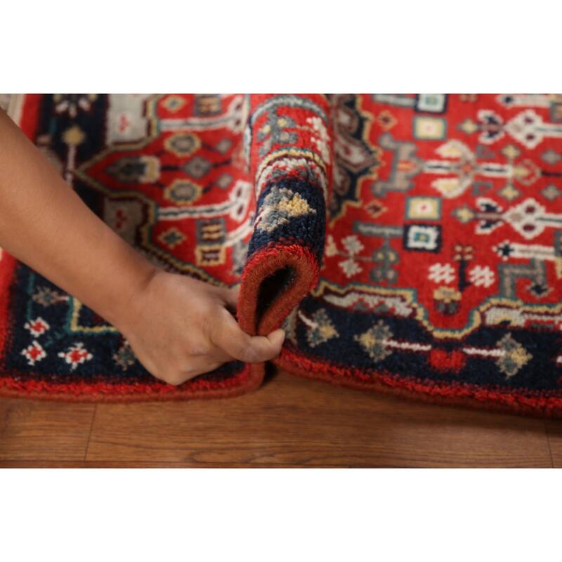 Geometric Kazak Indian Accent Rug Hand-Knotted Wool Carpet - 2'0"x 3'0"