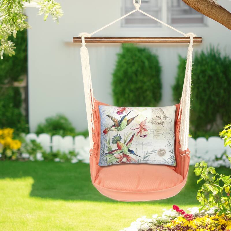 Magnolia Casual Swing Set 4 piece - Living Coral w/ Hummingbirds