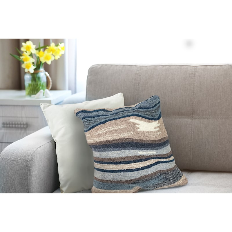Liora Manne Frontporch Ipanema Indoor/Outdoor Pillow Blue/grey