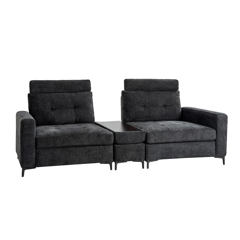 Friedrich Modern Storage Button-tufted Sectional Sofa with Adjustable Seating Depth and Metal Legs by HULALA HOME