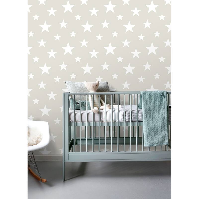 Chesapeake Amira Taupe Stars Wallpaper - 20.9 x 396 x 0.025