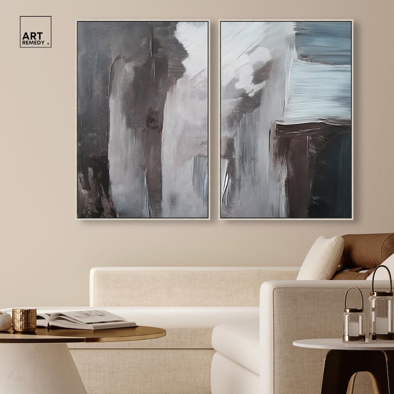 Monochrome Mood I Canvas Set of 2 by Art Remedy