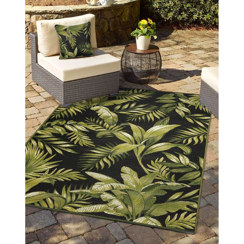 Liora Manne Marina Jungle Leaves Indoor/Outdoor Pillow