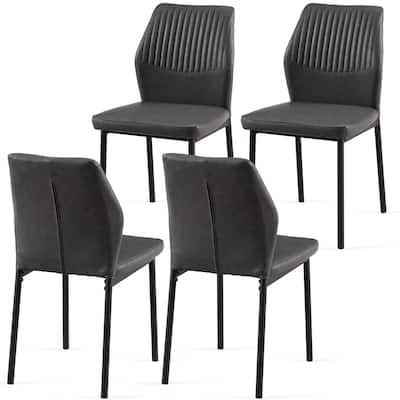 PU Leather Dining Chairs Set of 4 Faux Leather Dining Chairs Living Room Chair Modern Kitchen Armless Side Chair