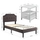 preview thumbnail 13 of 49, VECELO 3-Pieces Modern Upholstered Bed with Height Adjustable Headboard and Nightstands Sets