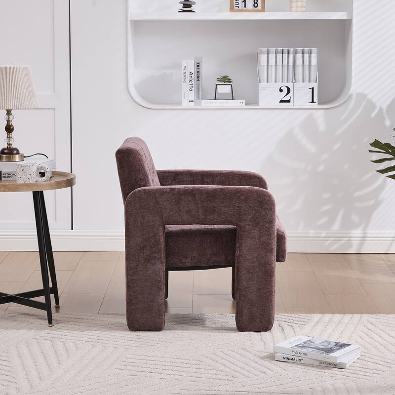 Modern Minimalist Single Armchair, Upholstered Accent Chair for Living Room, Bedroom, Office, Nordic Style Single Sofa Chair