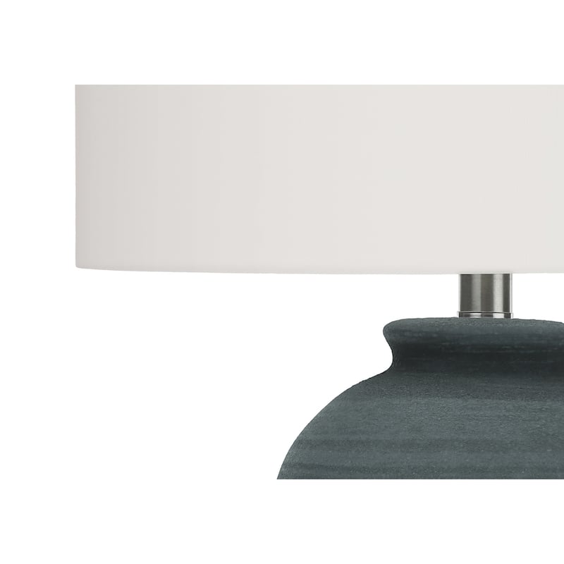 Lighting, 24"h, Table Lamp, Blue Ceramic, Ivory / Cream Shade, Contemporary