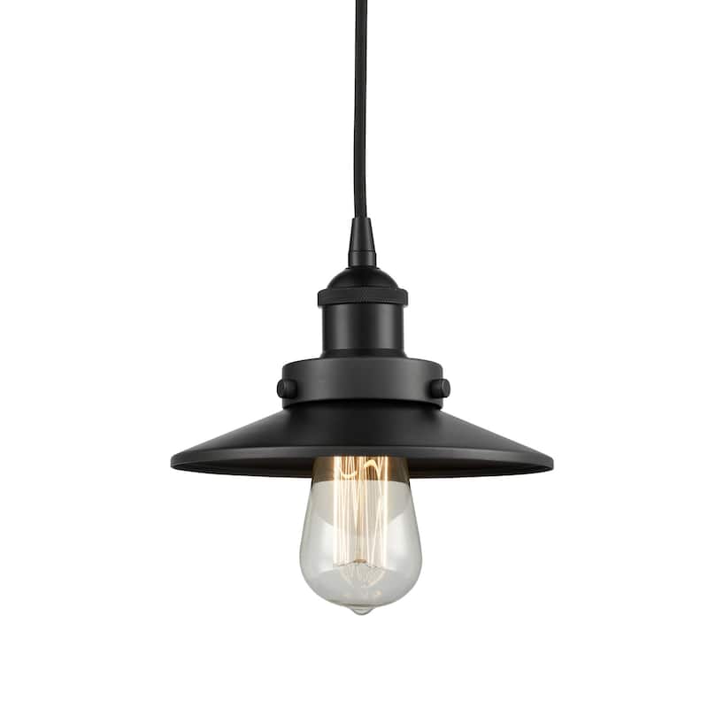 Innovations Lighting 616-1PH-6-8 Railroad Pendant Railroad 8" Wide - Matte Black