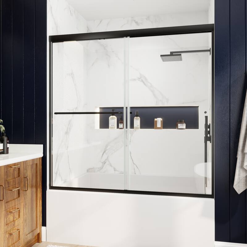 Modland 44-48''x 70'' Glass Shower Door - 44''-48''x 70'' - Brushed Gold