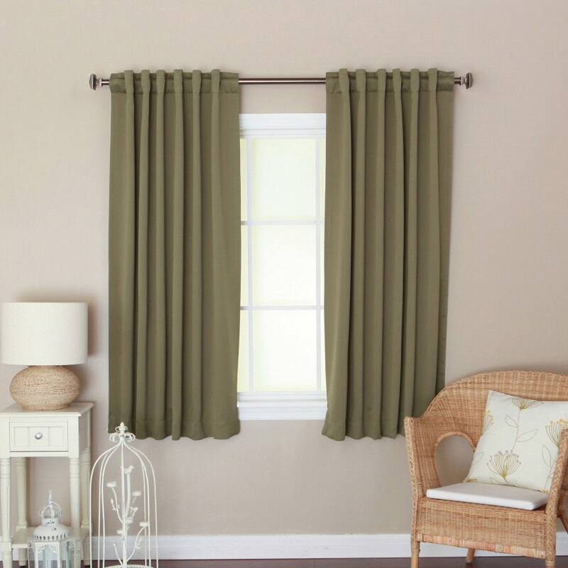 Aurora Home Insulated Thermal 63-inch Blackout Curtain Panel Pair - Olive