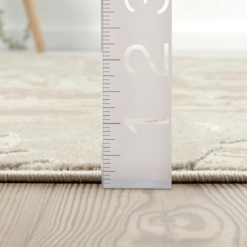 Abani Rugs TER110A Cream Beige Abstract Wavy Area Rug