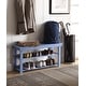 preview thumbnail 35 of 41, Copper Grove Cranesbill Mudroom Shoe Storage Bench Blue