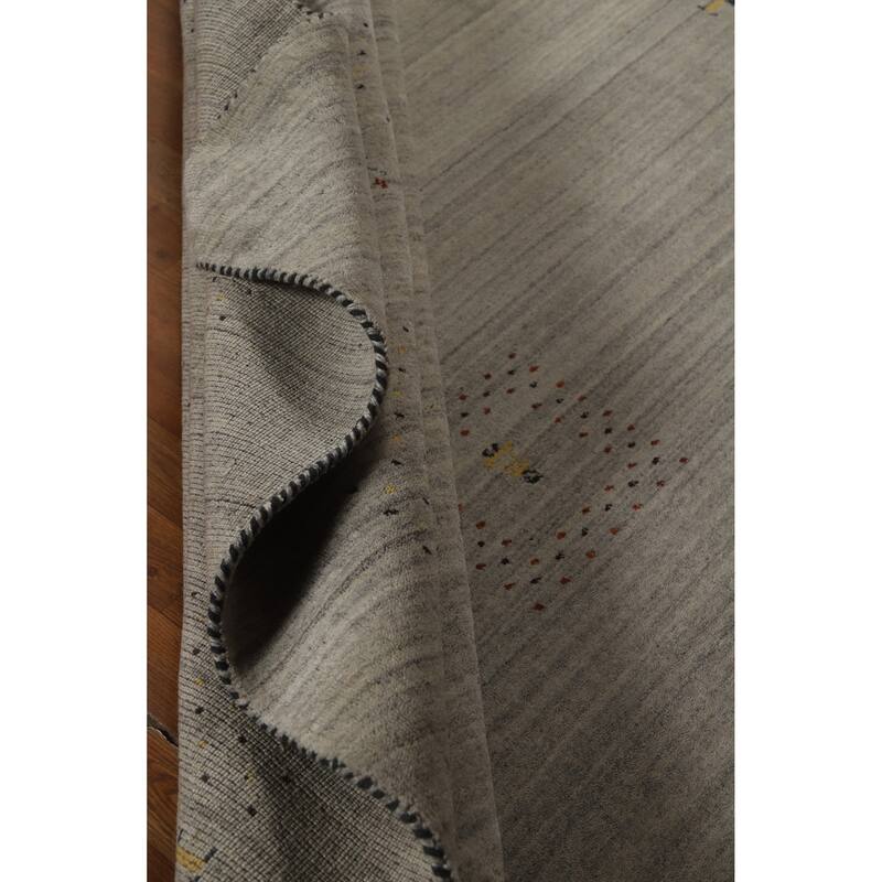 Hand Knotted Oriental 100% Wool Carpet Tribal Tribal Greys & Charcoal Gabbeh Area Rug - 9' 9'' X 8' 0''