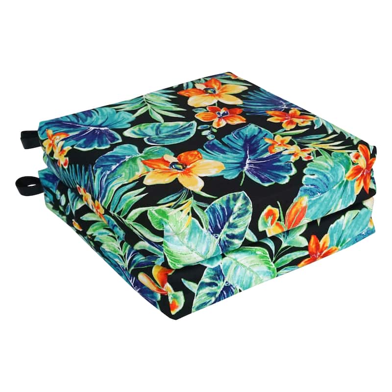 16-inch Indoor/Outdoor Chair Cushions (Set of 2) - 16 x 16 - Beachcrest Caviar