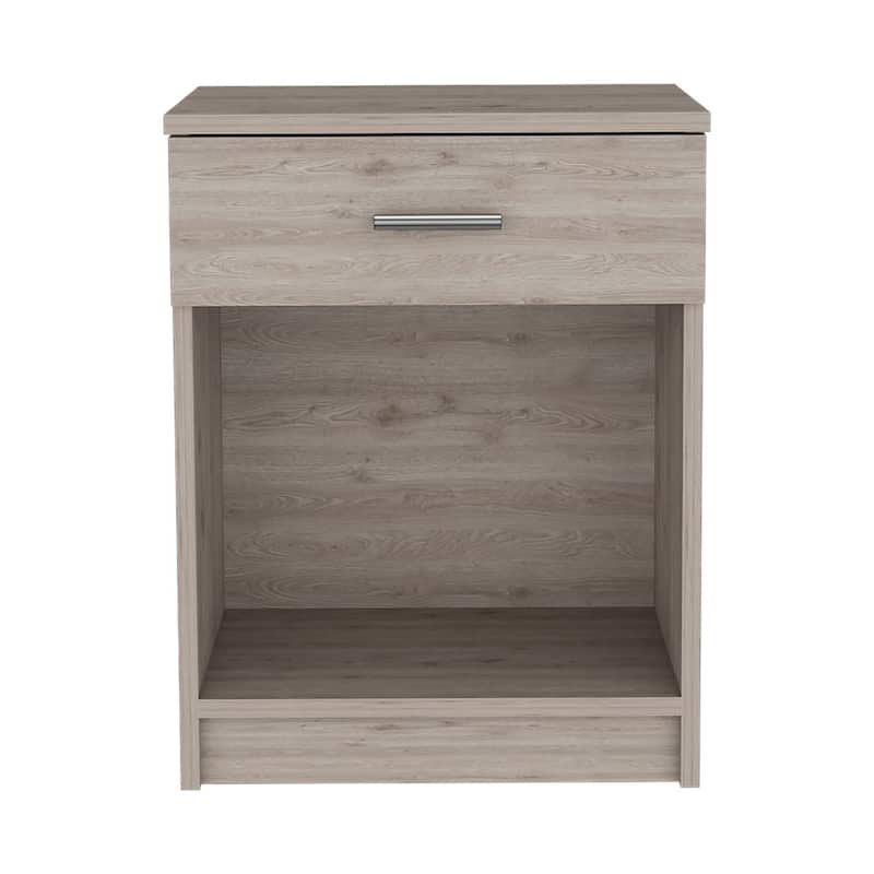 Nightstand Coco,Single Drawer,Lower Shelf,Light Gray Finish，for Living Room,and Dining Room