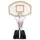 preview thumbnail 1 of 5, Orange 3.1ft-4.7ft Height Adjustable Portable Basketball Hoop for Pools - 35''L x 24''W x 6''H Orange