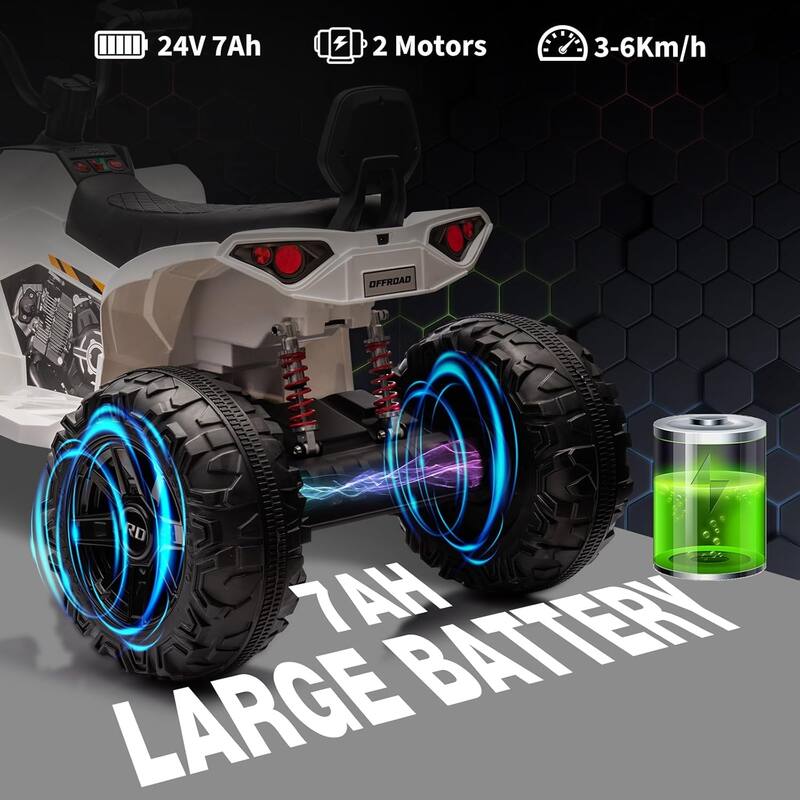 2-Seater Kids Ride-On ATV, 24V Electric Quad 4 Wheeler with 800W Motors