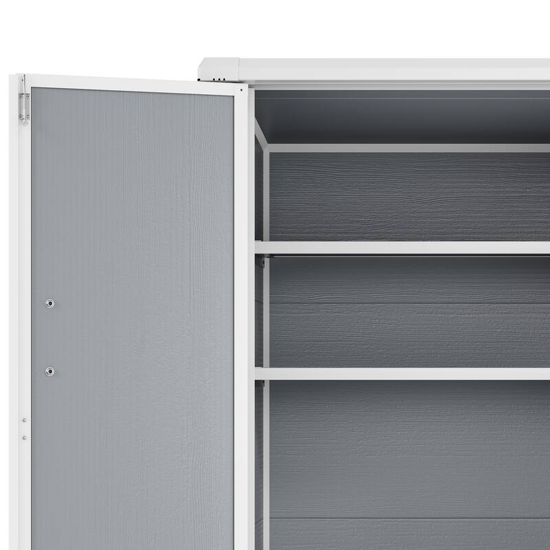 4.3'w X 2.1'd X 5.5' H Outdoor Vertical Storage Shed With 2 Shelves - N/A