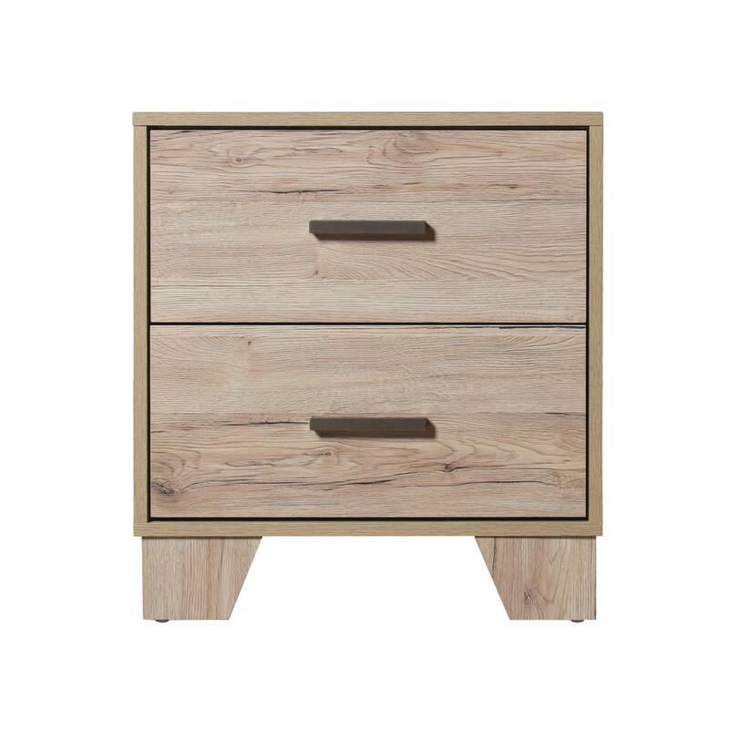 CraftPorch Simple Clean-Lines 2-Drawers Wooden Nightstand