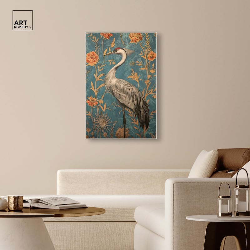 Graceful Grus Gaze Canvas by Art Remedy