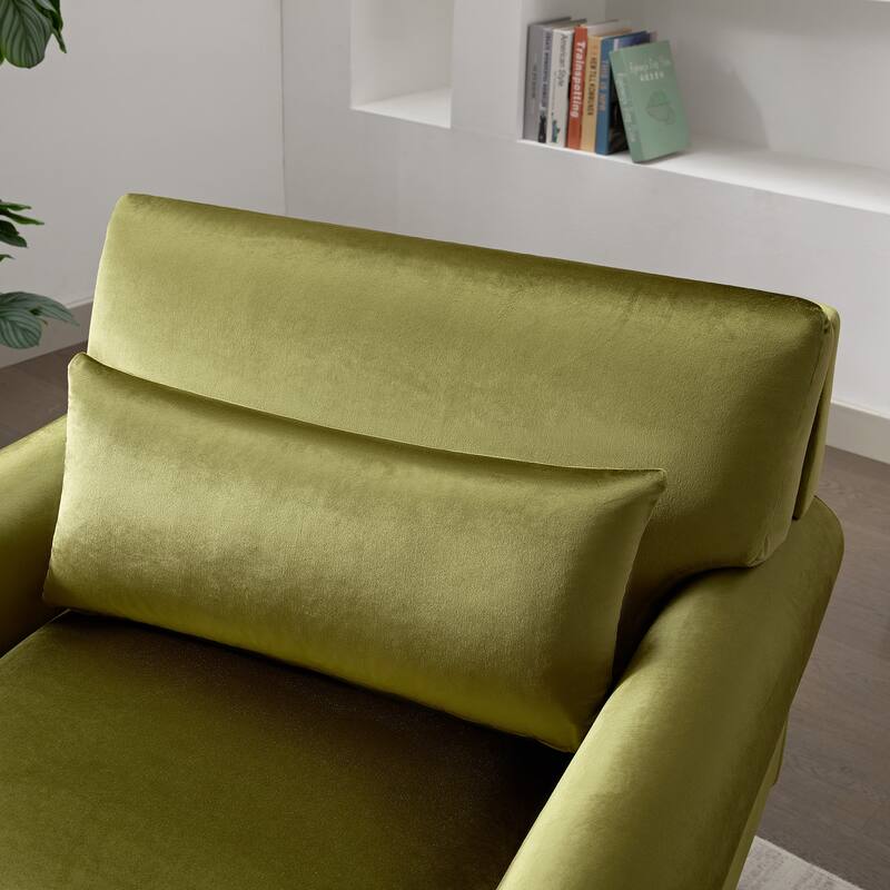 Circular Arm Chairs Living Room Accent Chair Lounge Chair with Roman Column Legs