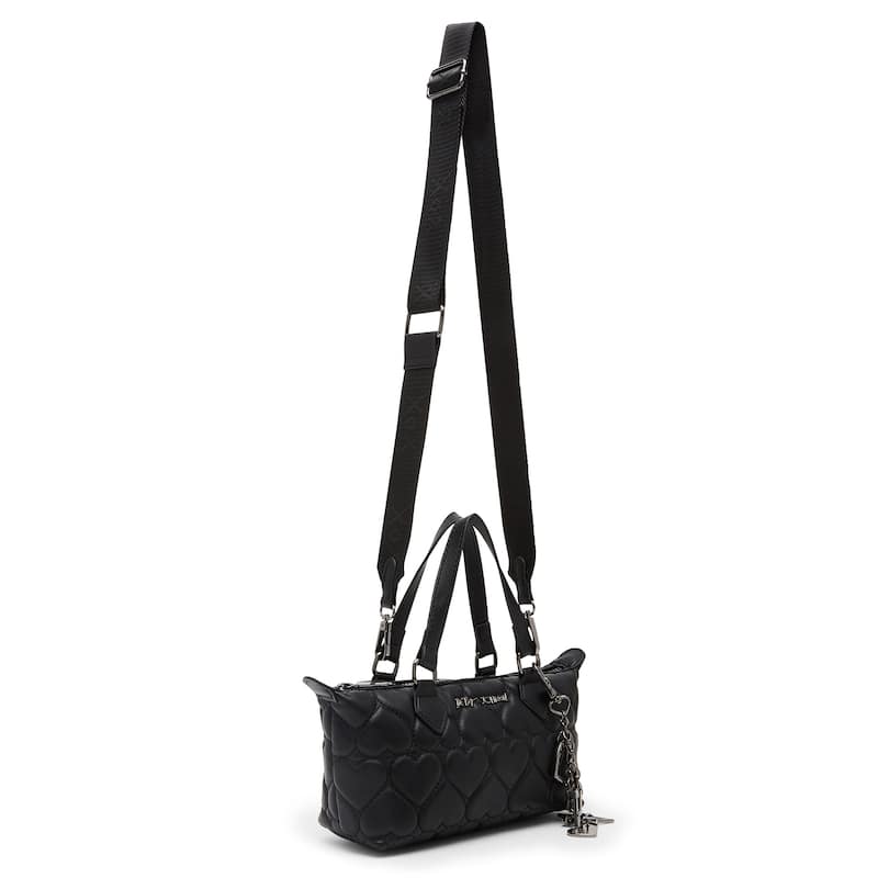 Betsey Johnson Quilted Mini Satchel Crossbody Bag - Black