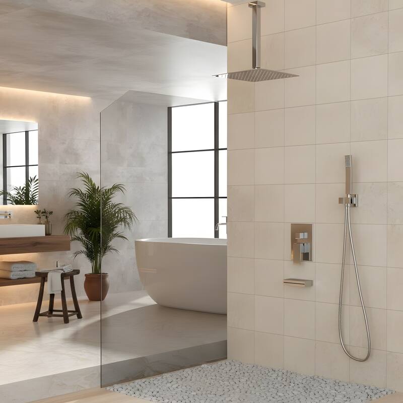 Minimalist Wall Mounted Square Shower System
