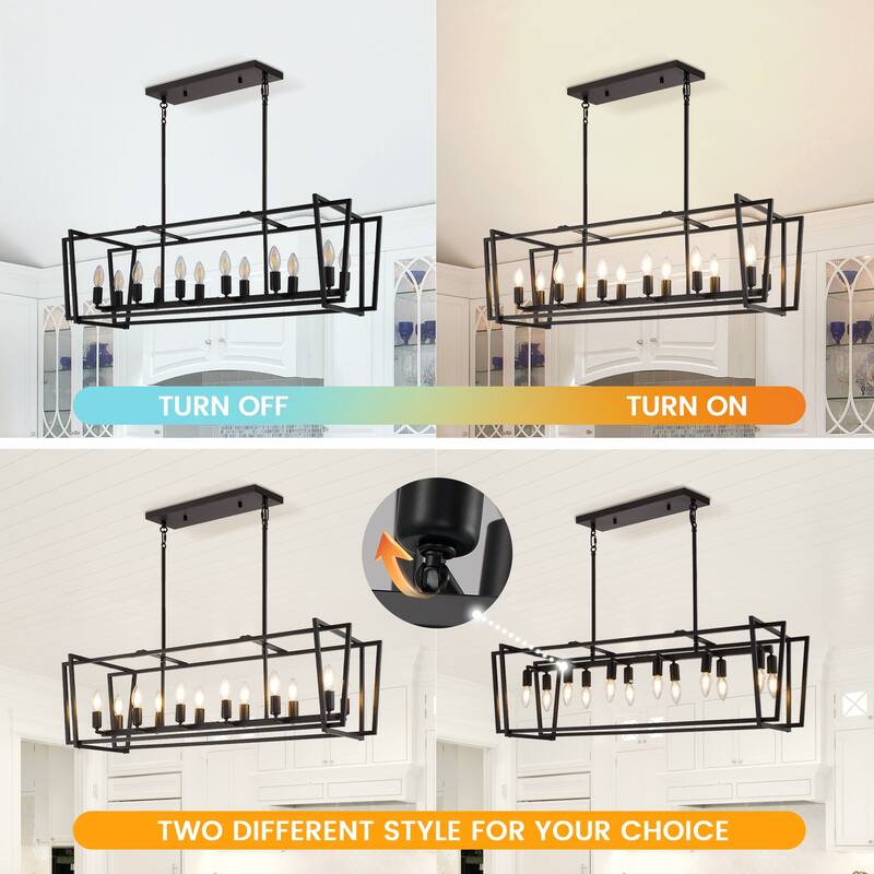 12 - Light Linear Candle Kitchen Island Pendant