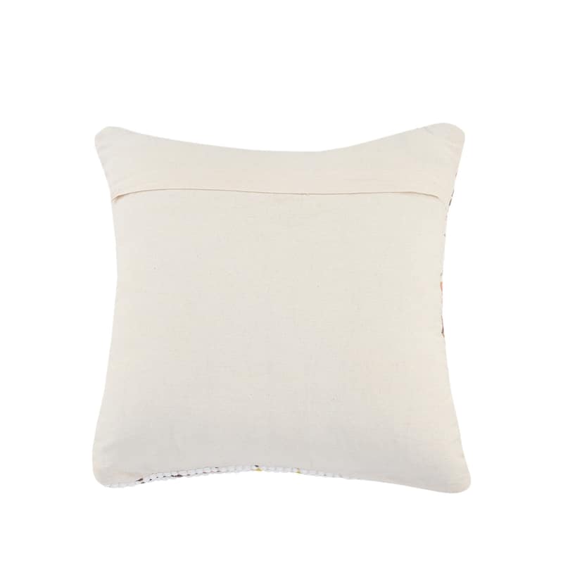 HomeRoots 20" X 20" White Red Green Blue Yellow And Orange 100% Cotton Geometric Zippered Pillow