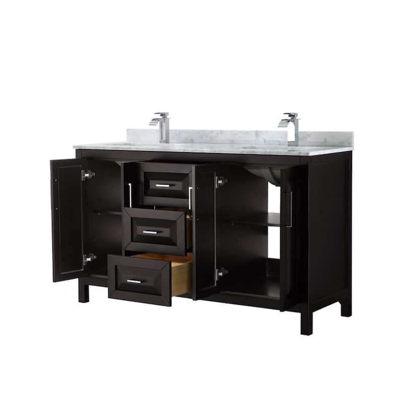 Wyndham Collection Daria 60" Free Standing Double Vanity Set with MDF