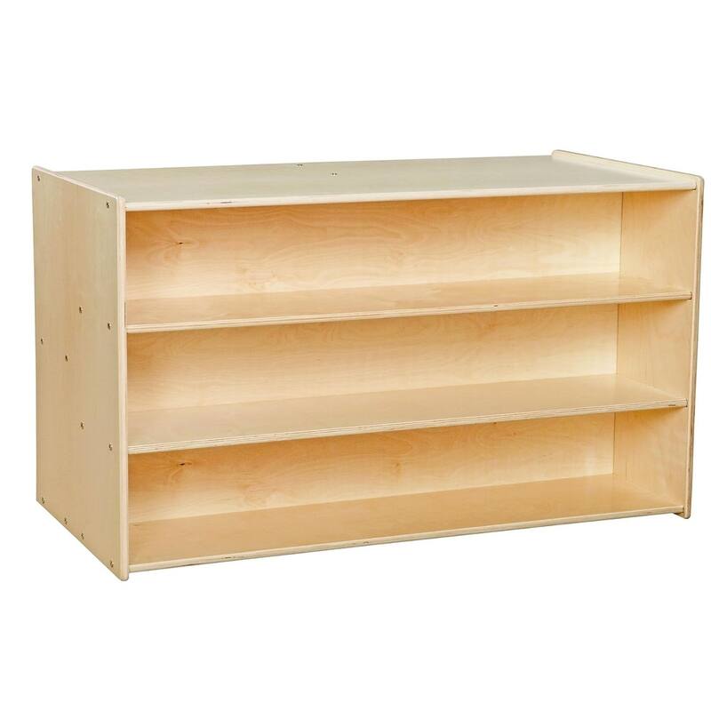 Contender Birch Multi Storage Cabinet With 12 Assorted Cubby Tray, 3 Shelves for Classrooms Storage, Toy Organizer Kids