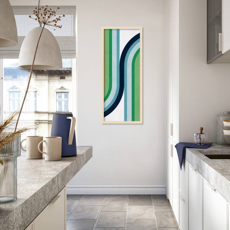 Amanti Art Framed Fabric Pinboard Colorful curved lines 2 by Vitor Costa Printed Bulletin Board