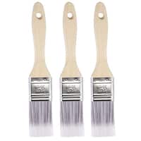 1 inch Foam Paint Brushes Bevel Edge with Wood Handle Sponge Brush 24pcs - Black - 1