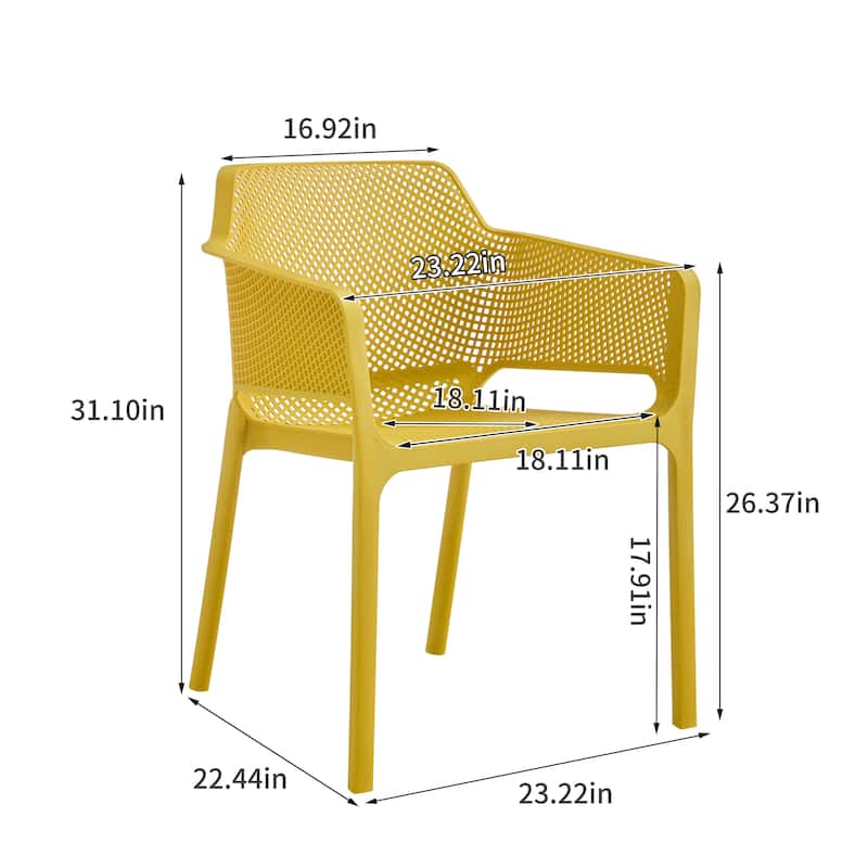 3 piece plastic arm chair Bistro GRS Premium Ocean Plastic
