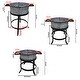 preview thumbnail 9 of 8, 3 Piece Round Tub Metal Planter Set with Stand in Galvanized - 51.5 H x 38 W x 54.5 L Inches