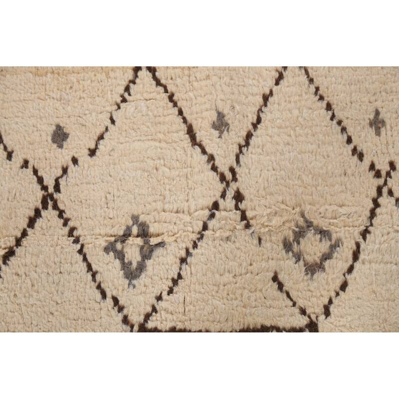 Tribal Geometric Oriental Moroccan Wool Area Rug Hand-knotted Carpet - 8'1" x 10'10"