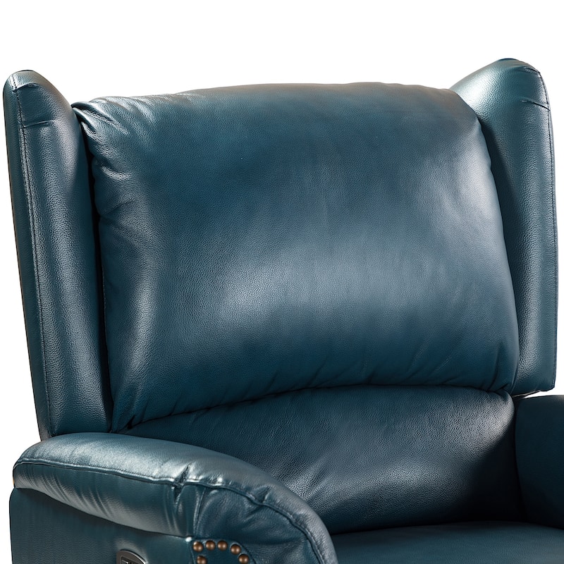 Eduardo Genuine Leather Power Recliner with USB Port Set of 2