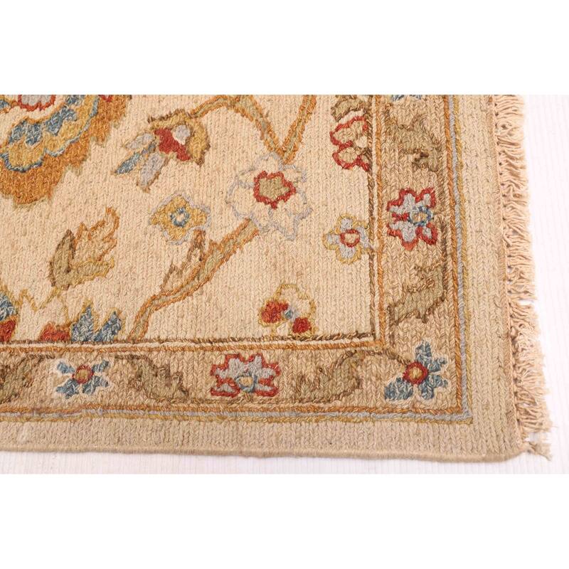 ECARPETGALLERY Flat-Weave Lahor Finest Ivory Wool Tapestry Kilim - 5'0 x 7'9
