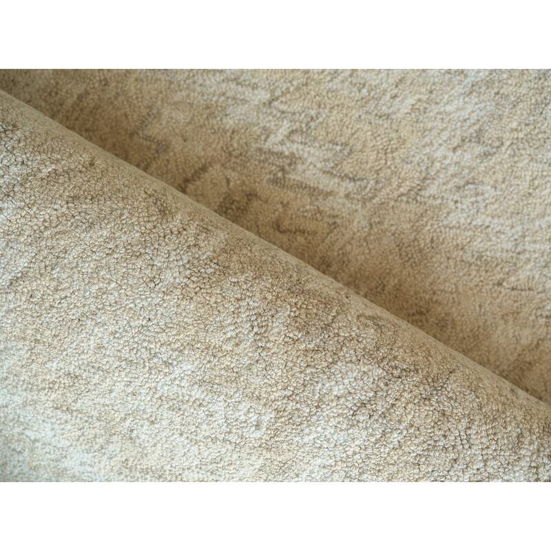 Bargello Beige New Zealand Wool hand-tufted Area Rug