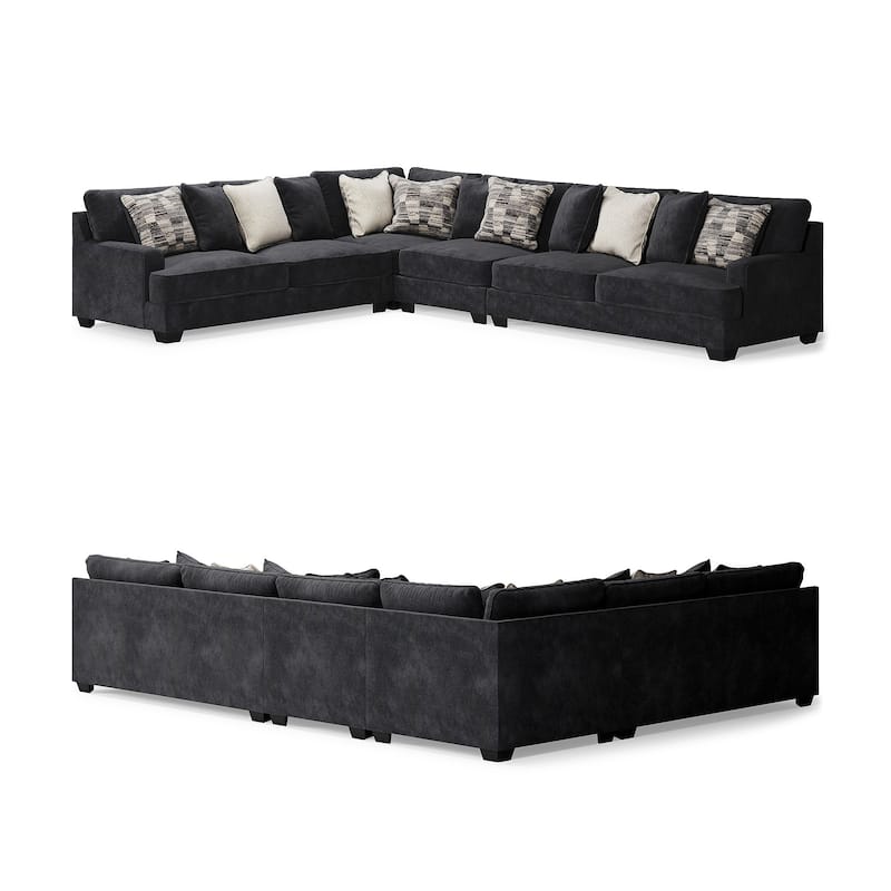 Signature Design by Ashley Lavernett Charcoal 4-Piece Sectional - 170"W x 131"D x 40"H